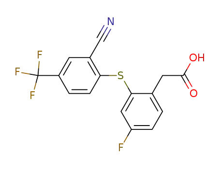 Molecular Structure of 77795-61-0 (<2-(2-cyano-4-trifluoromethylphenylthio)-4-fluorophenyl>acetic acid)