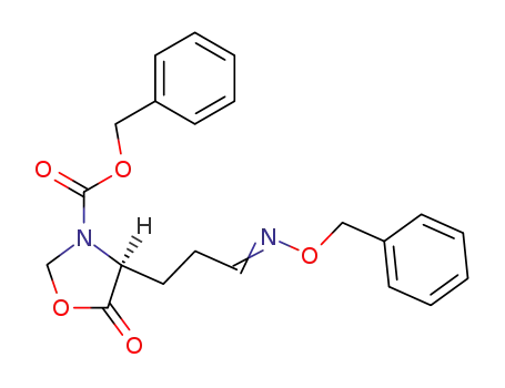 3-Oxazolidinecarboxylic acid,
5-oxo-4-[3-[(phenylmethoxy)imino]propyl]-, phenylmethyl ester, (S)-