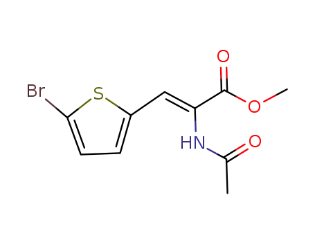 Molecular Structure of 88991-40-6 (2-Propenoic acid, 2-(acetylamino)-3-(5-bromo-2-thienyl)-, methyl ester,
(Z)-)