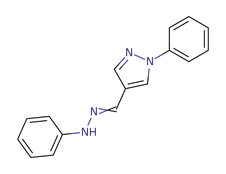 Molecular Structure of 137279-34-6 (1H-Pyrazole-4-carboxaldehyde, 1-phenyl-, phenylhydrazone)