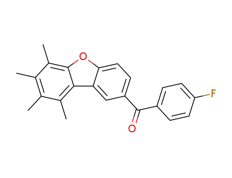 Molecular Structure of 91787-05-2 (Methanone, (4-fluorophenyl)(6,7,8,9-tetramethyl-2-dibenzofuranyl)-)