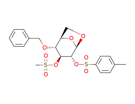 Molecular Structure of 26540-43-2 (1,6-anhydro-4-O-benzyl-3-O-methanesulfonyl-2-O-(4-toluenesulfonyl)-β-D-glucopyranose)