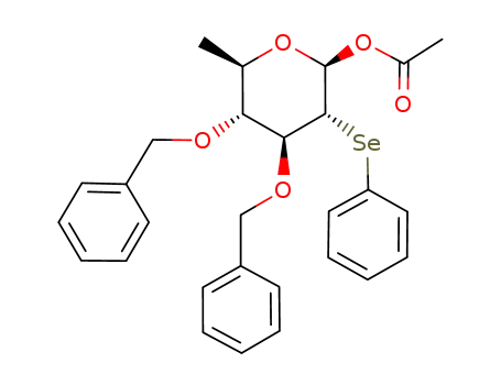 Acetic acid (2S,3R,4S,5R,6R)-4,5-bis-benzyloxy-6-methyl-3-phenylselanyl-tetrahydro-pyran-2-yl ester