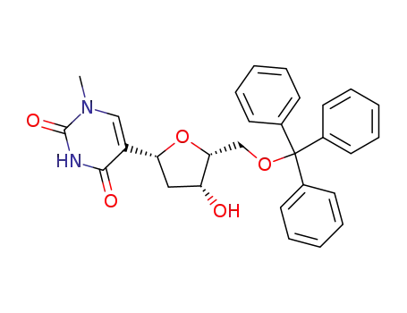 1-methyl-5-(2-deoxy-5-O-trityl-β-D-threo-pentofuranosyl)uracil