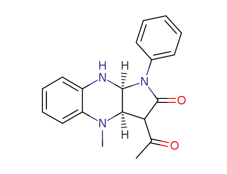Molecular Structure of 88078-10-8 (2H-Pyrrolo[2,3-b]quinoxalin-2-one,
3-acetyl-1,3,3a,4,9,9a-hexahydro-4-methyl-1-phenyl-)