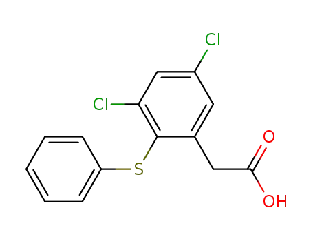 Molecular Structure of 79332-47-1 (Benzeneacetic acid, 3,5-dichloro-2-(phenylthio)-)