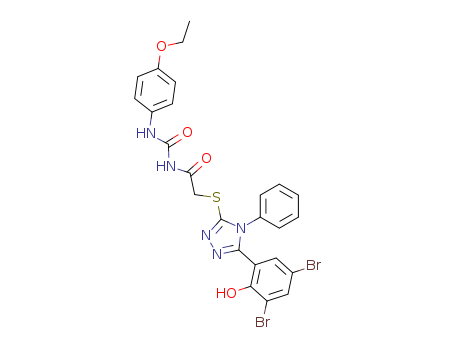 Acetamide, 2-[[5-(3,5-dibromo-2-hydroxyphenyl)-4-phenyl-4H-1,2,4-triazol-3-yl]thio]-N-[[(4-ethoxyphenyl)amino]carbonyl]-