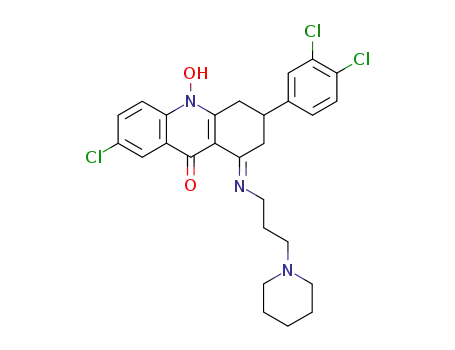 9(2H)-Acridinone,
7-chloro-3-(3,4-dichlorophenyl)-1,3,4,10-tetrahydro-10-hydroxy-1-[[3-(1-
piperidinyl)propyl]imino]-