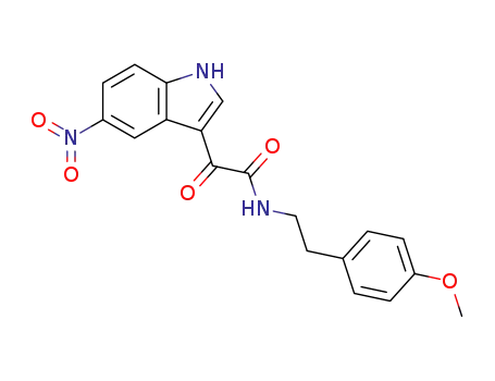 Molecular Structure of 140677-13-0 (1H-Indole-3-acetamide, N-[2-(4-methoxyphenyl)ethyl]-5-nitro-a-oxo-)