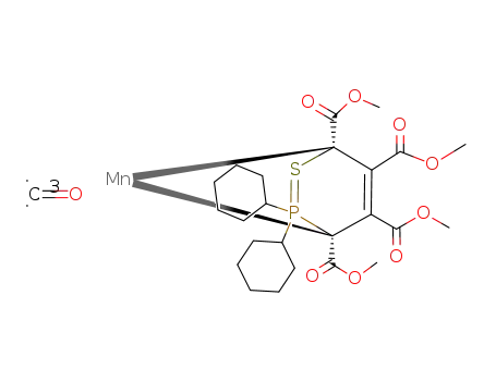 7,7,7-Tricarbonyl-3,3-dicyclohexyl-2λ<sup>3</sup>-thia-3λ<sup>5</sup>-phospha-η<sup>2</sup>-7-manganabicyclo<2.2.1>hepta-2,5-dien-1,4,5,6-tetracarbonsaeure-tetramethylester