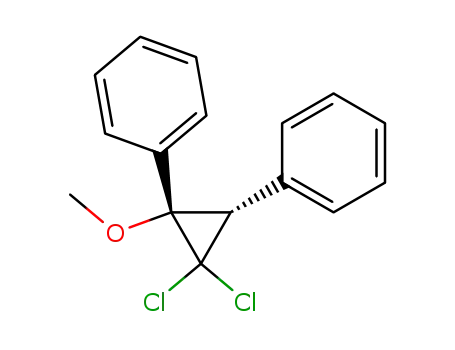 Molecular Structure of 133616-56-5 (1,1-Dichloro-r-2-methoxy-2,3-c-diphenylcyclopropane)