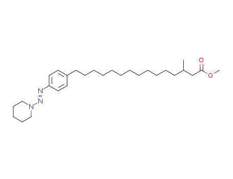 Benzenepentadecanoic acid, b-methyl-4-(1-piperidinylazo)-, methyl
ester