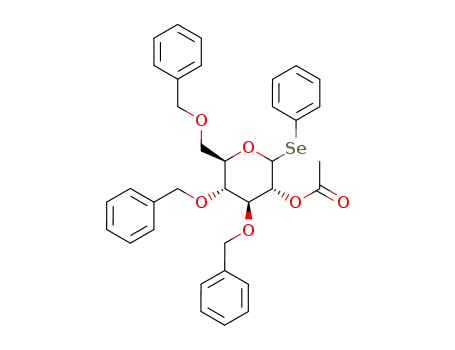 Molecular Structure of 135583-76-5 (phenyl 2-O-acetyl-3,4,6-tri-O-benzyl-1-seleno-β-D-glucopyranoside)
