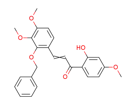 Molecular Structure of 79566-28-2 (3-[2-(benzyloxy)-3,4-dimethoxyphenyl]-1-(2-hydroxy-4-methoxyphenyl)prop-2-en-1-one)