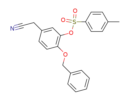 Molecular Structure of 65615-26-1 ([4-(Benzyloxy)-3-hydroxyphenyl]acetonitrile p-Toluenesulfonate)