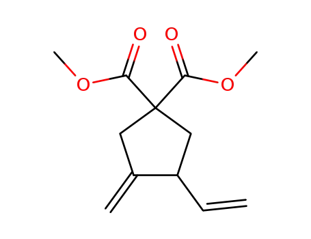 Molecular Structure of 109433-02-5 (1,1-Cyclopentanedicarboxylic acid, 3-ethenyl-4-methylene-, dimethyl
ester)