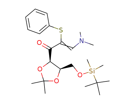 6-O-tert-butyldimethylsilyl-1,2-dideoxy-1-dimethylamino-4,5-O-isopropylidene-2-phenylthio-D-erythro-hex-1-eno-3-ulose