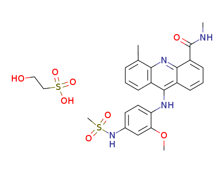 ETHANESULFONIC ACID, 2-HYDROXY-, compounded eith 9-((2-METHOXY-4-((METHYLSULFONYL)AMINO)PHENYL)AMINO)-N,5-DIMETHYL-4-ACRIDINECARBOXAMIDE (1:1)