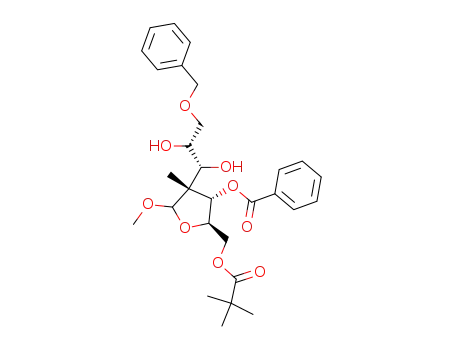 Benzoic acid (2R,3S,4R)-4-((1R,2R)-3-benzyloxy-1,2-dihydroxy-propyl)-2-(2,2-dimethyl-propionyloxymethyl)-5-methoxy-4-methyl-tetrahydro-furan-3-yl ester