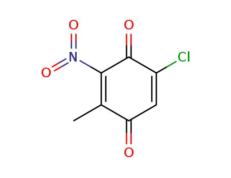 Molecular Structure of 89883-10-3 (2,5-Cyclohexadiene-1,4-dione, 5-chloro-2-methyl-3-nitro-)