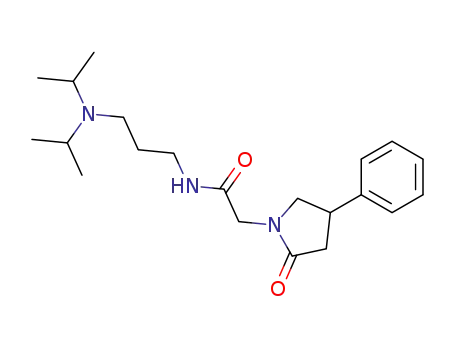 Molecular Structure of 68497-64-3 (1-Pyrrolidineacetamide,
N-[3-[bis(1-methylethyl)amino]propyl]-2-oxo-4-phenyl-)