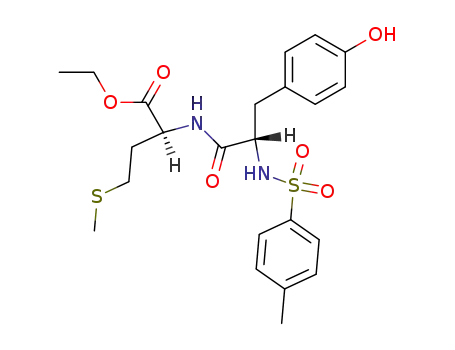 Molecular Structure of 95434-65-4 ((S)-2-[(S)-3-(4-Hydroxy-phenyl)-2-(toluene-4-sulfonylamino)-propionylamino]-4-methylsulfanyl-butyric acid ethyl ester)