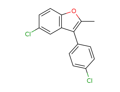Molecular Structure of 74228-93-6 (5-Chloro-3-(4-chloro-phenyl)-2-methyl-benzofuran)