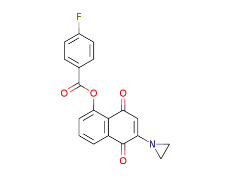 Molecular Structure of 133042-13-4 (2-aziridinyl-5-[(4'-fluorobenzoyl)oxy]-1,4-naphthoquinone)