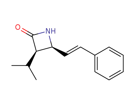 Molecular Structure of 103733-18-2 ((3R,4S)-3-Isopropyl-4-((E)-styryl)-azetidin-2-one)