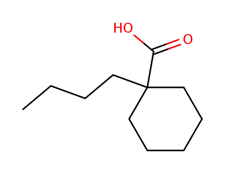 Molecular Structure of 62410-48-4 (Cyclohexanecarboxylic acid, 1-butyl-)
