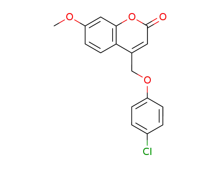 Molecular Structure of 66762-36-5 (4-(4-Chloro-phenoxymethyl)-7-methoxy-chromen-2-one)