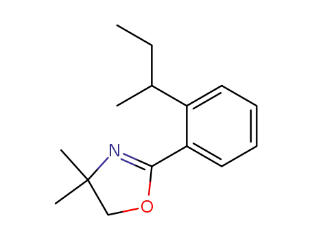 Molecular Structure of 89393-44-2 (Oxazole, 4,5-dihydro-4,4-dimethyl-2-[2-(1-methylpropyl)phenyl]-)
