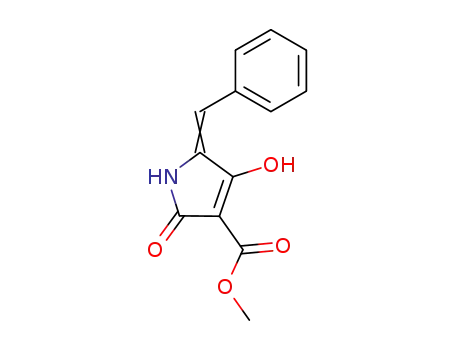 Molecular Structure of 18133-08-9 ((3Z)-3-[hydroxy(methoxy)methylidene]-5-(phenylmethylidene)pyrrolidine-2,4-dione)