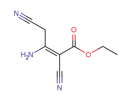 Molecular Structure of 64544-92-9 (2-Butenoic acid, 3-amino-2,4-dicyano-, ethyl ester)