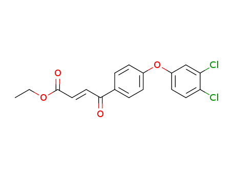Molecular Structure of 88107-18-0 (2-Butenoic acid, 4-[4-(3,4-dichlorophenoxy)phenyl]-4-oxo-, ethyl ester)