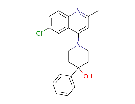 Molecular Structure of 87602-59-3 (1-(6-Chloro-2-methyl-quinolin-4-yl)-4-phenyl-piperidin-4-ol)
