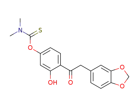 Dimethyl-thiocarbamic acid O-[4-(2-benzo[1,3]dioxol-5-yl-acetyl)-3-hydroxy-phenyl] ester