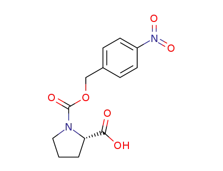Molecular Structure of 105458-95-5 (1,2-Pyrrolidinedicarboxylic acid, 1-[(4-nitrophenyl)methyl] ester, (S)-)