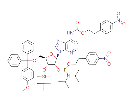 3'-O-<(tert-butyl)dimethylsilyl>-5'-O-(monomethoxytrityl)-N<sup>6</sup>-<2-(4-nitrophenyl)ethoxycarbonyl>adenosine 2'-<2-(4-nitrophenyl)ethyl N,N-diisopropylphosphoramidite>