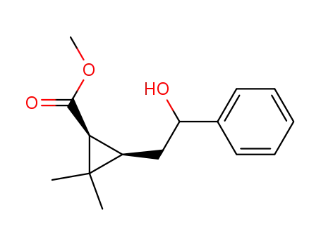 Cyclopropanecarboxylic acid, 3-(2-hydroxy-2-phenylethyl)-2,2-dimethyl-,
methyl ester