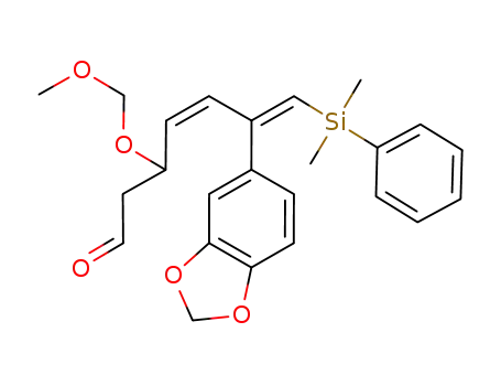 Molecular Structure of 158074-84-1 ((4Z,6Z)-3-(Methoxymethoxy)-7-(dimethylphenylsilyl)-6-<(3,4-methylenedioxy)phenyl>-4,6-heptadienal)