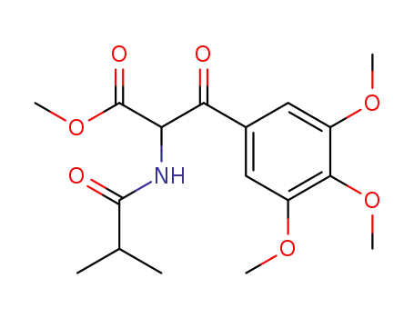 Molecular Structure of 89205-27-6 (Tyrosine, 3,5-dimethoxy-O-methyl-N-(2-methyl-1-oxopropyl)-b-oxo-,
methyl ester)
