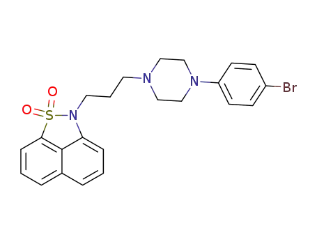 Molecular Structure of 127625-41-6 (2-<3-<4-(4-bromophenyl)-1-piperazinyl>propyl>-2H-naphth<1,8-cd>isothiazole 1,1-dioxide)