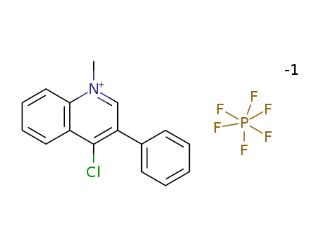 Molecular Structure of 105576-72-5 (Quinolinium, 4-chloro-1-methyl-3-phenyl-, hexafluorophosphate(1-))