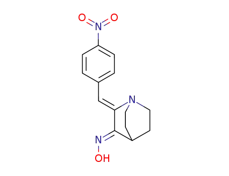 Molecular Structure of 78961-39-4 (1-Azabicyclo[2.2.2]octan-3-one, 2-[(4-nitrophenyl)methylene]-, oxime,
(E,Z)-)