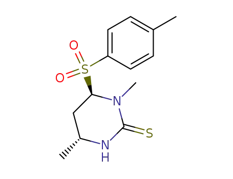Molecular Structure of 134982-80-2 ((4R,6R)-1,4-Dimethyl-6-(toluene-4-sulfonyl)-tetrahydro-pyrimidine-2-thione)