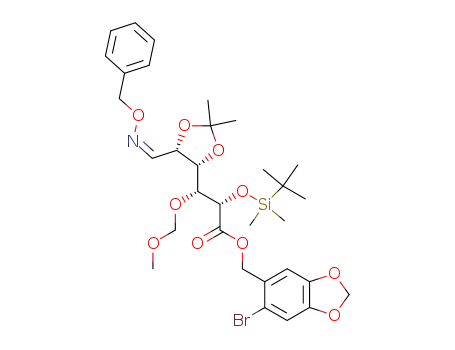 (6-bromo-2H-benzo<3,4-d>-1,3-dioxolan-5-yl)methyl (2S,3R)-3-<(4S,5R)-5-<(1Z)-2-aza-2-(phenylmethoxy)vinyl>-2,2-dimethyl(1,3-dioxolan-4-yl)>-3-(methoxymethoxy)-2-(1,1,2,2-tetramethyl-1-silapropoxy)propanoate