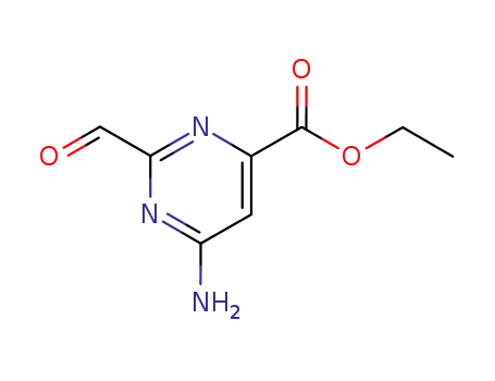Molecular Structure of 153093-62-0 (4-Pyrimidinecarboxylicacid,6-amino-2-formyl-,ethylester(9CI))