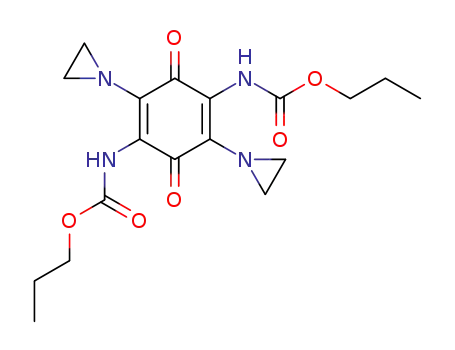 Molecular Structure of 125659-90-7 ((2,5-Bis(1-aziridinyl)-3,6-dioxo-1,4-cyclohexadiene-1,4-diyl)biscarbam ic acid, dipropyl ester)