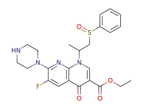 7-Piperazinyl-6-fluoro-1-(2-(phenylsulfinyl)-1-methylethyl)-1,4-dihydro-4-oxo-1,8-naphthyridine-3-carboxylic acid ethyl ester
